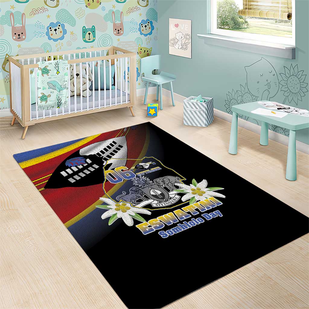 Eswatini Somhlolo Day Area Rug Coat Of Arms With Map LT15