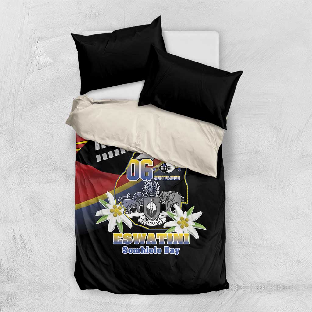 Eswatini Somhlolo Day Bedding Set Coat Of Arms With Map LT15