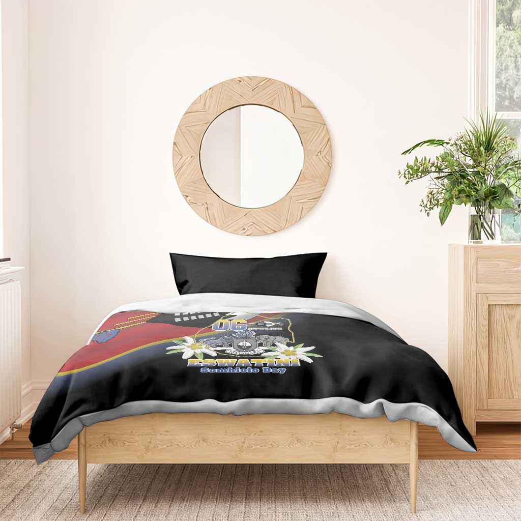 Eswatini Somhlolo Day Bedding Set Coat Of Arms With Map LT15