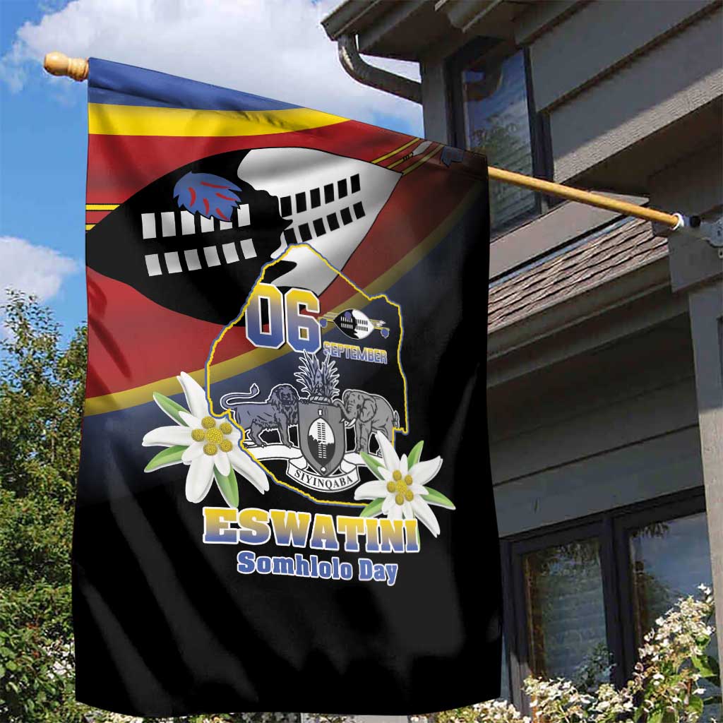 Eswatini Somhlolo Day Garden Flag Coat Of Arms With Map LT15