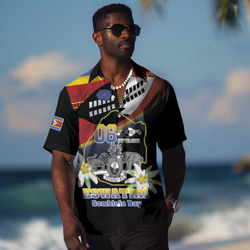 Personalized Eswatini Somhlolo Day Hawaiian Shirt Coat Of Arms With Map LT15