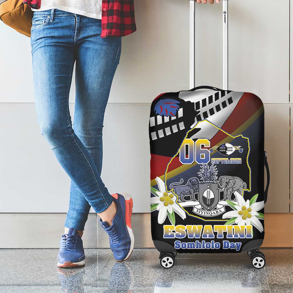 Eswatini Independece Day Luggage Cover Coat Of Arms With Map LT15