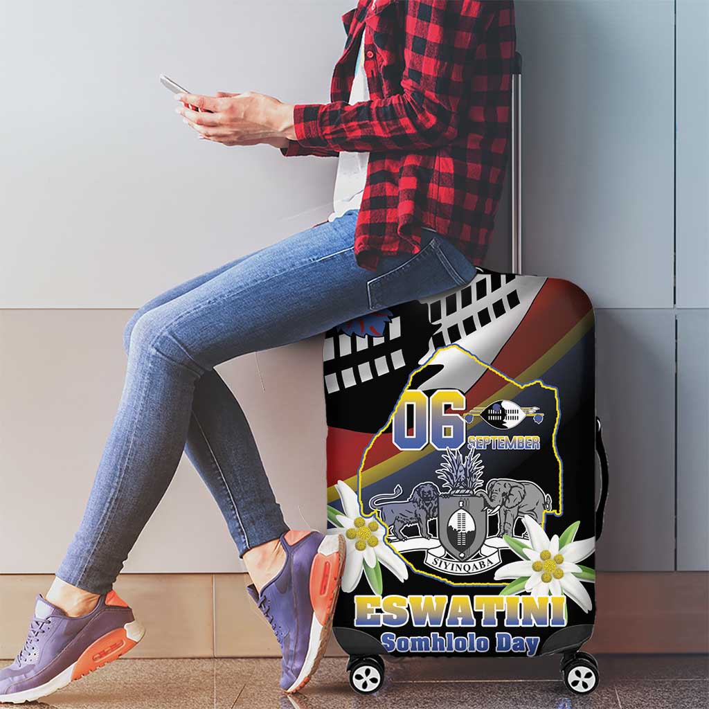 Eswatini Independece Day Luggage Cover Coat Of Arms With Map LT15