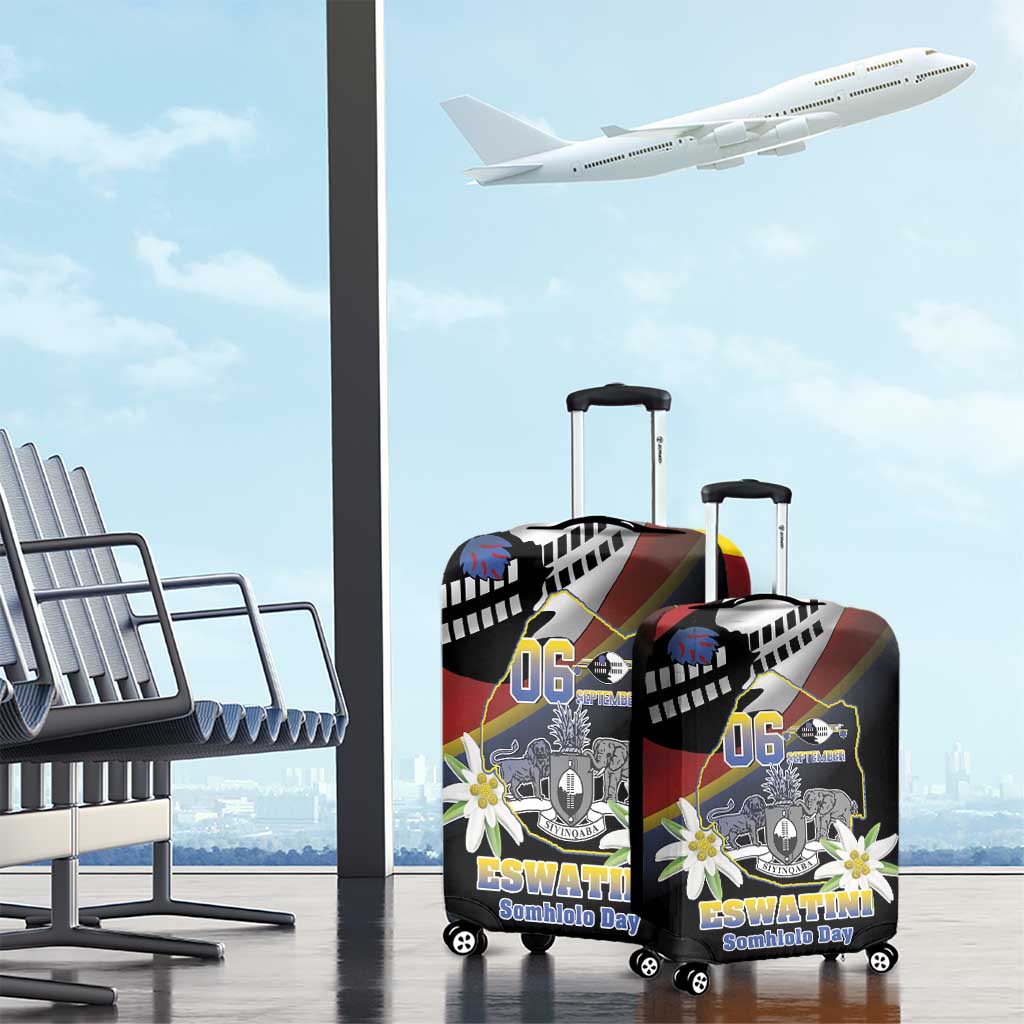 Eswatini Independece Day Luggage Cover Coat Of Arms With Map LT15