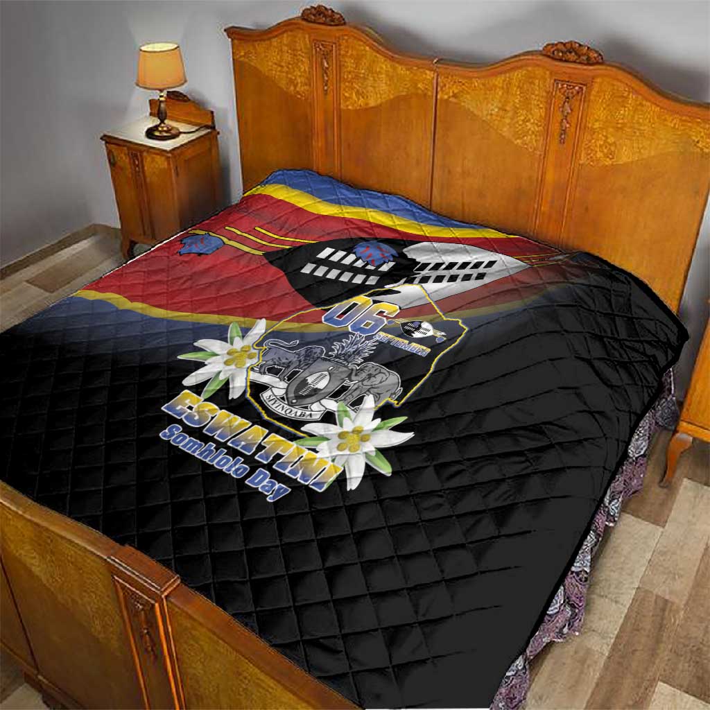 Eswatini Somhlolo Day Quilt Coat Of Arms With Map LT15