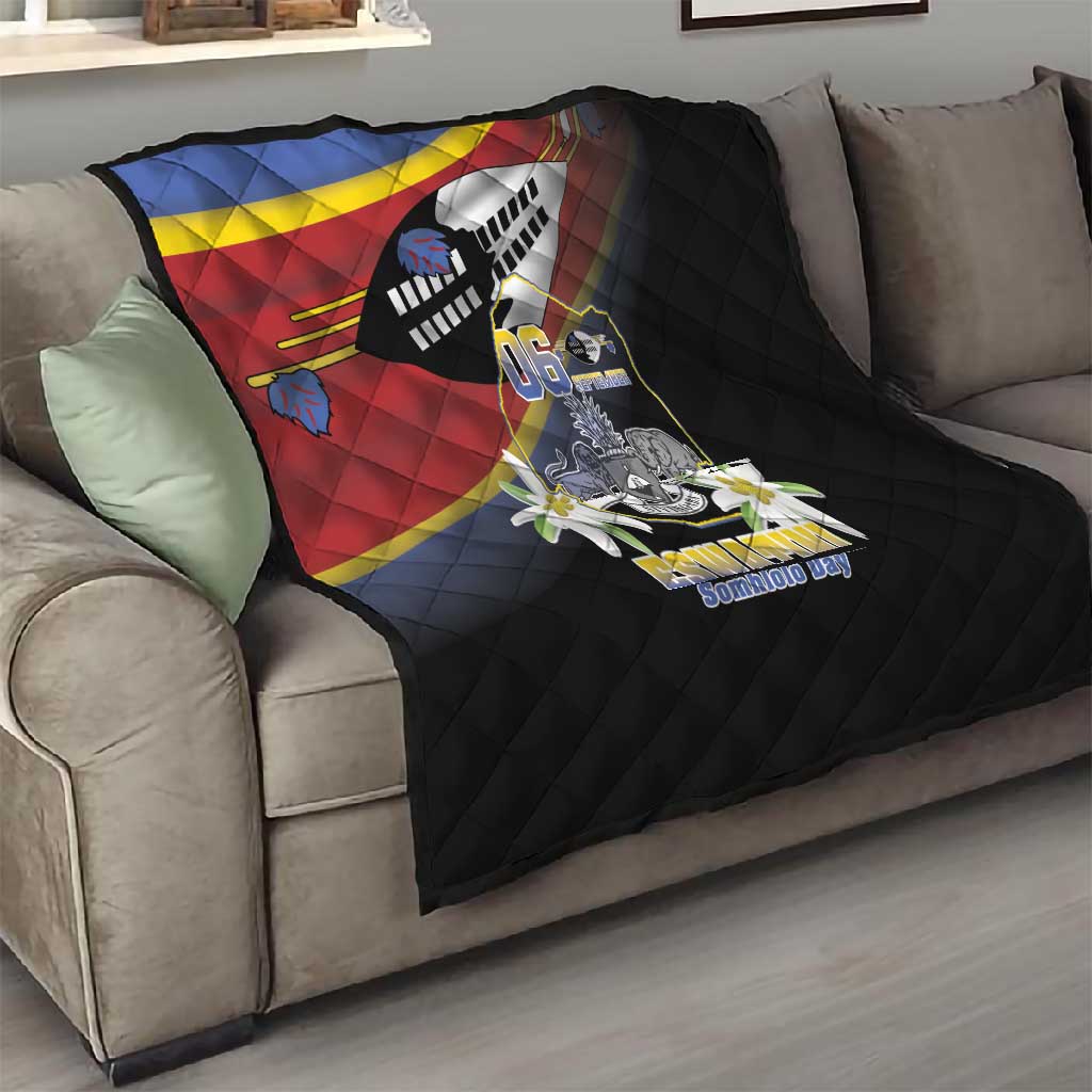 Eswatini Somhlolo Day Quilt Coat Of Arms With Map LT15
