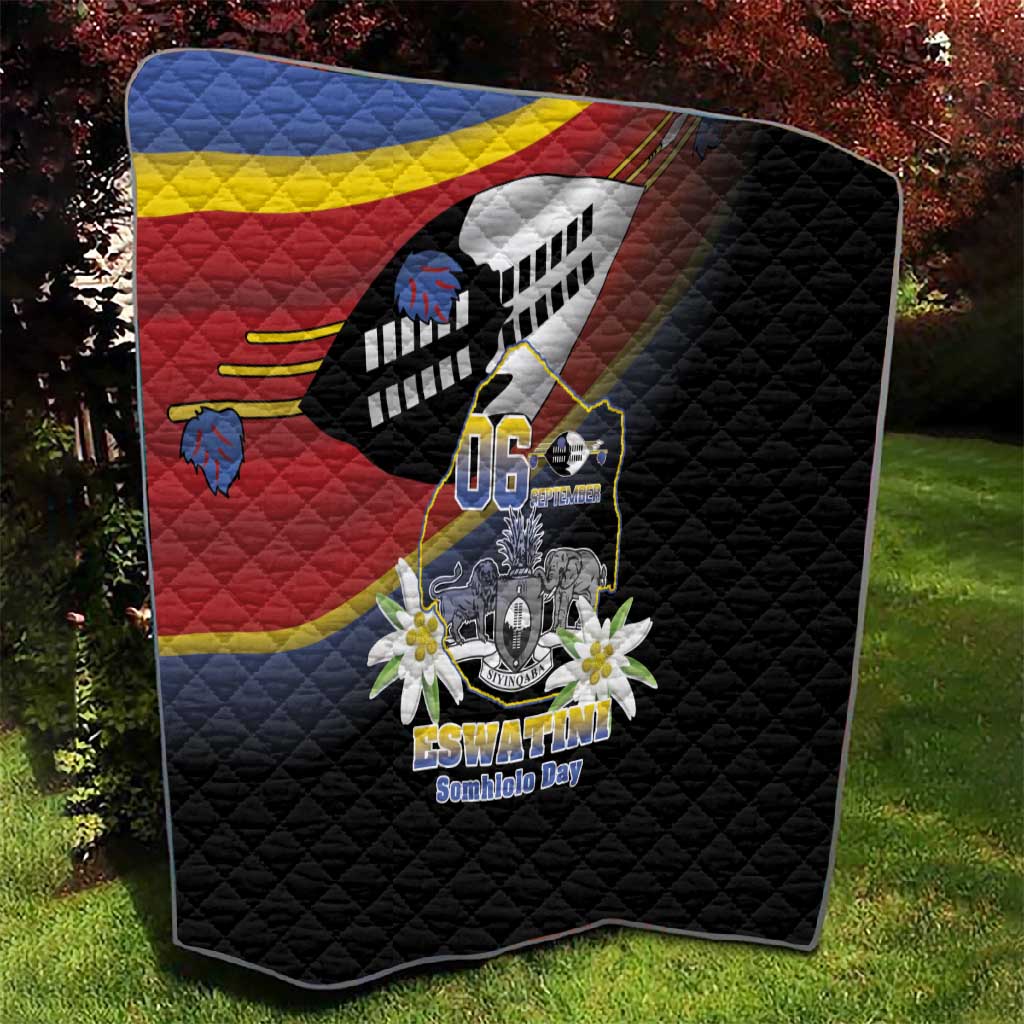 Eswatini Somhlolo Day Quilt Coat Of Arms With Map LT15