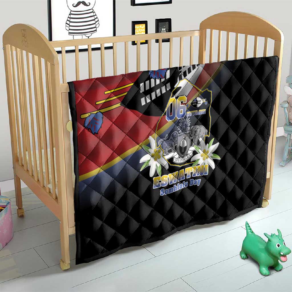 Eswatini Somhlolo Day Quilt Coat Of Arms With Map LT15