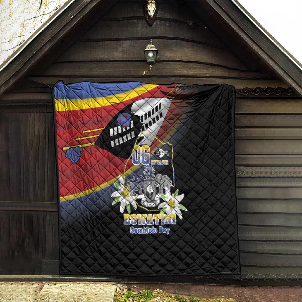 Eswatini Somhlolo Day Quilt Coat Of Arms With Map LT15