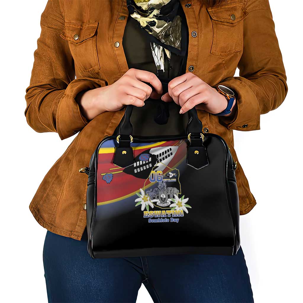 Eswatini Independece Day Shoulder Handbag Coat Of Arms With Map LT15