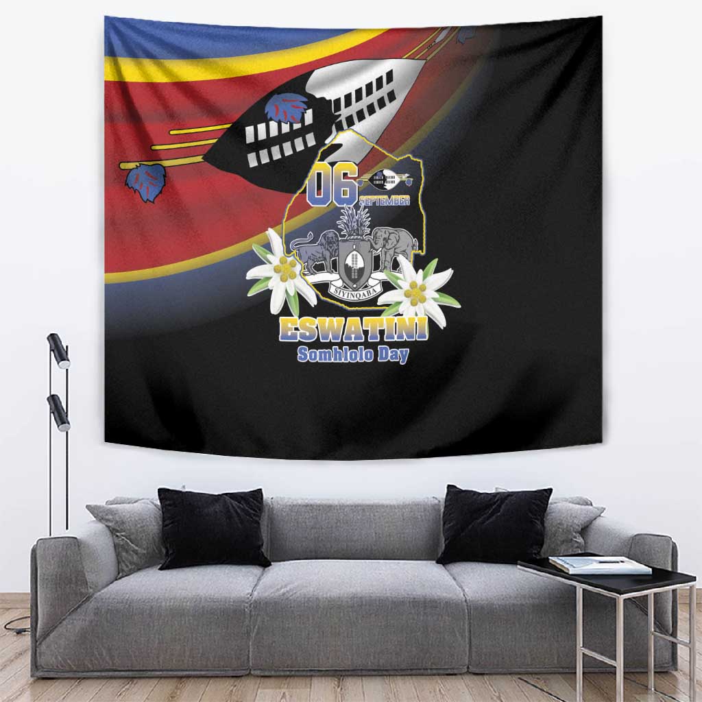 Eswatini Somhlolo Day Tapestry Coat Of Arms With Map LT15