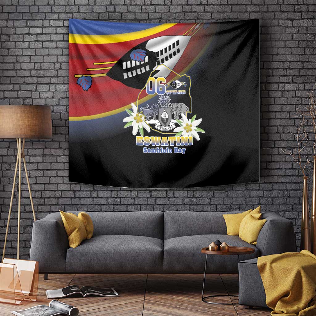 Eswatini Somhlolo Day Tapestry Coat Of Arms With Map LT15