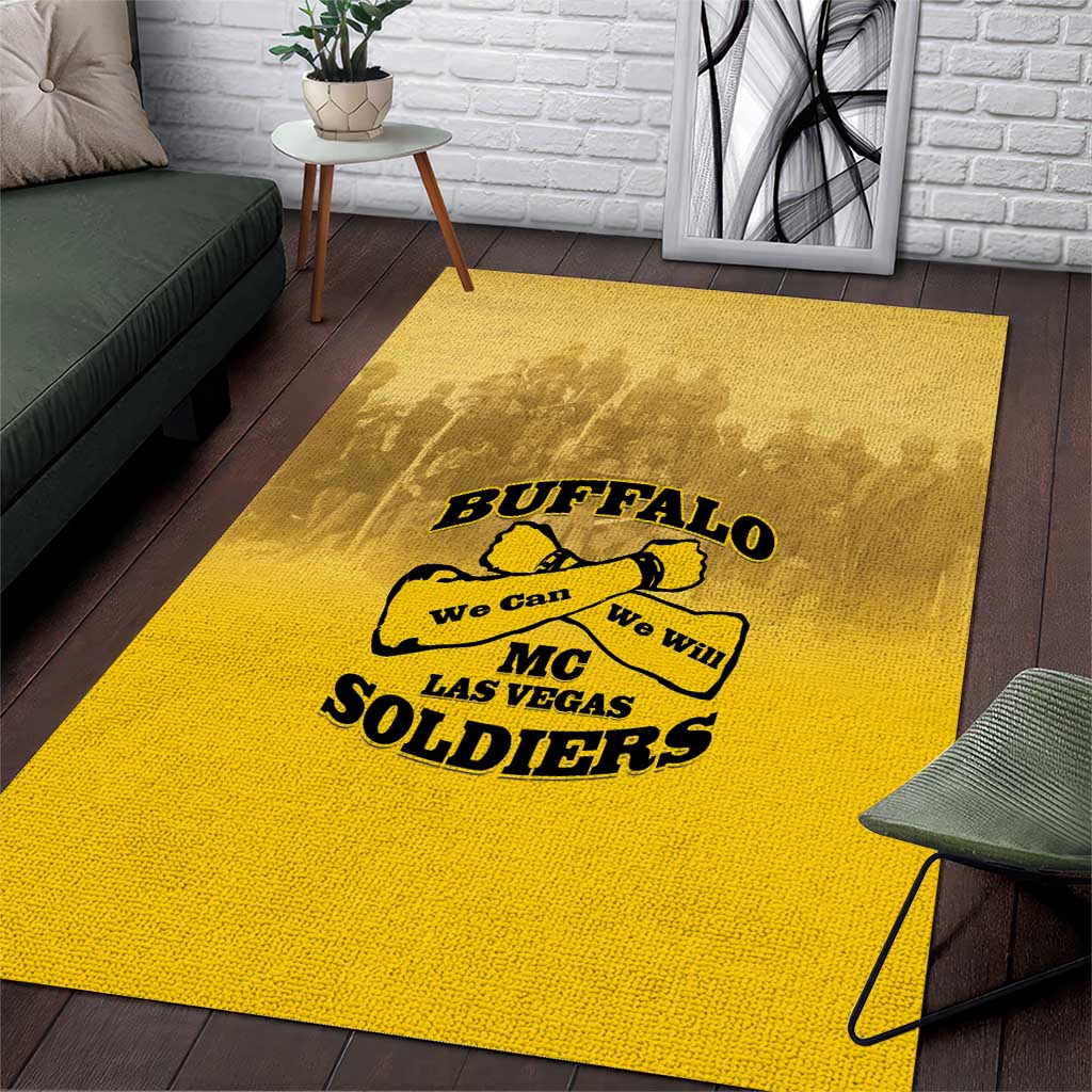 Buffalo Soldier Area Rug African American Heroes - Yellow LT15