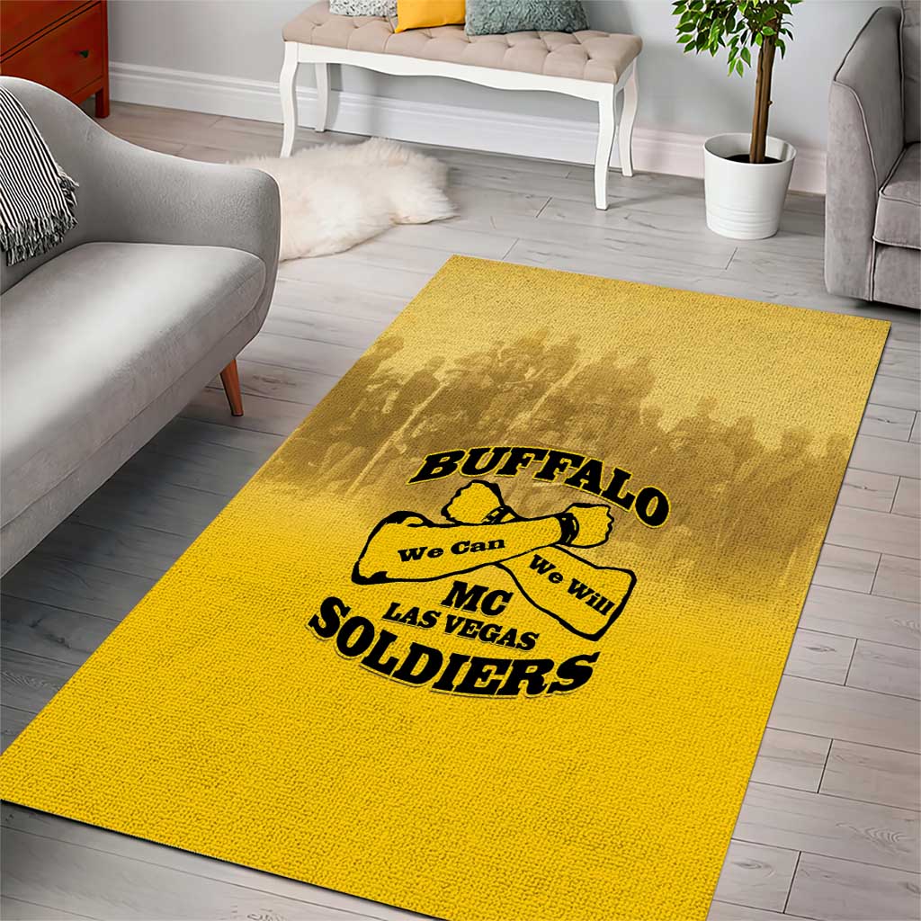 Buffalo Soldier Area Rug African American Heroes - Yellow LT15
