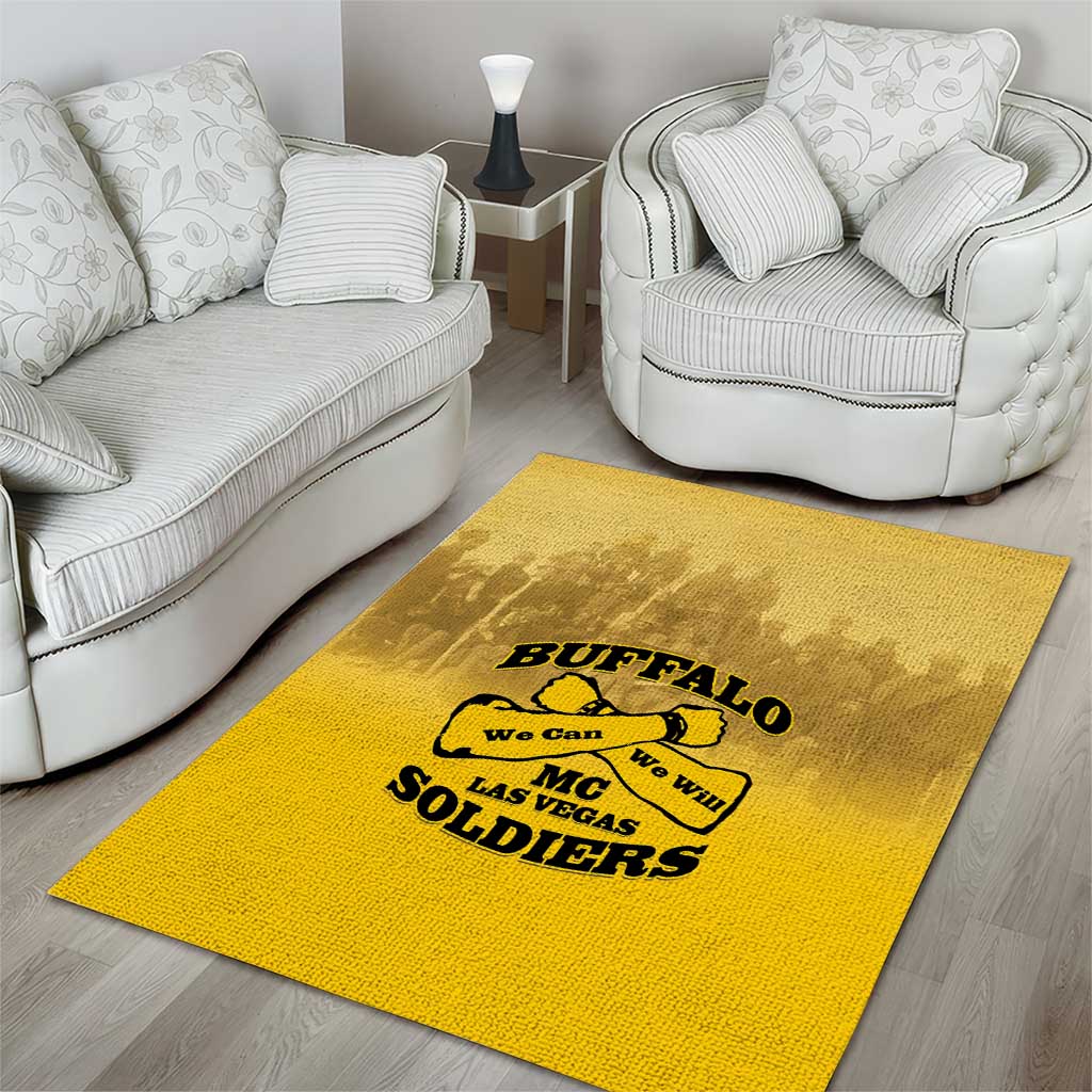Buffalo Soldier Area Rug African American Heroes - Yellow LT15