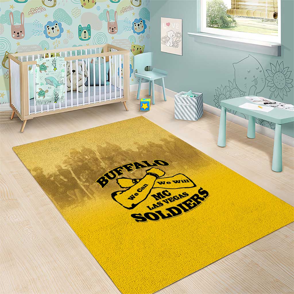 Buffalo Soldier Area Rug African American Heroes - Yellow LT15