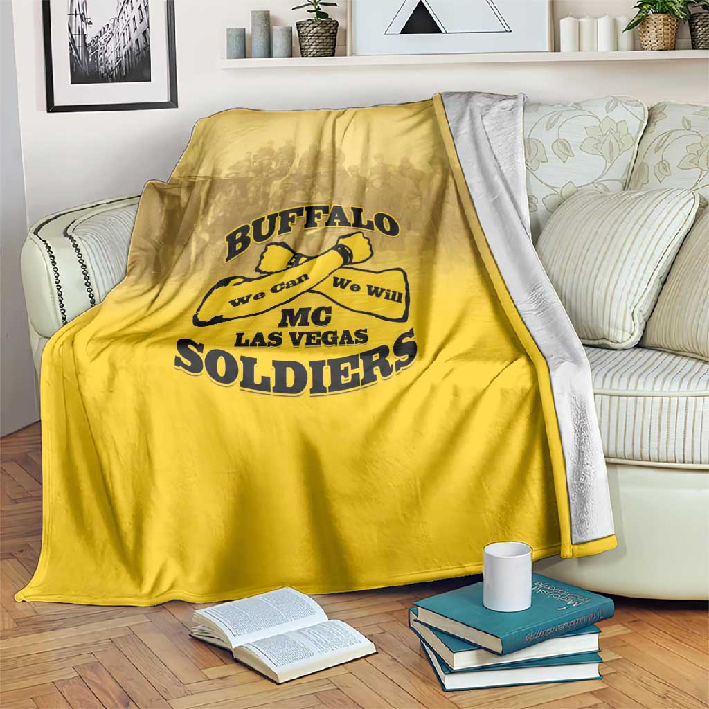 Buffalo Soldier Blanket African American Heroes - Yellow LT15