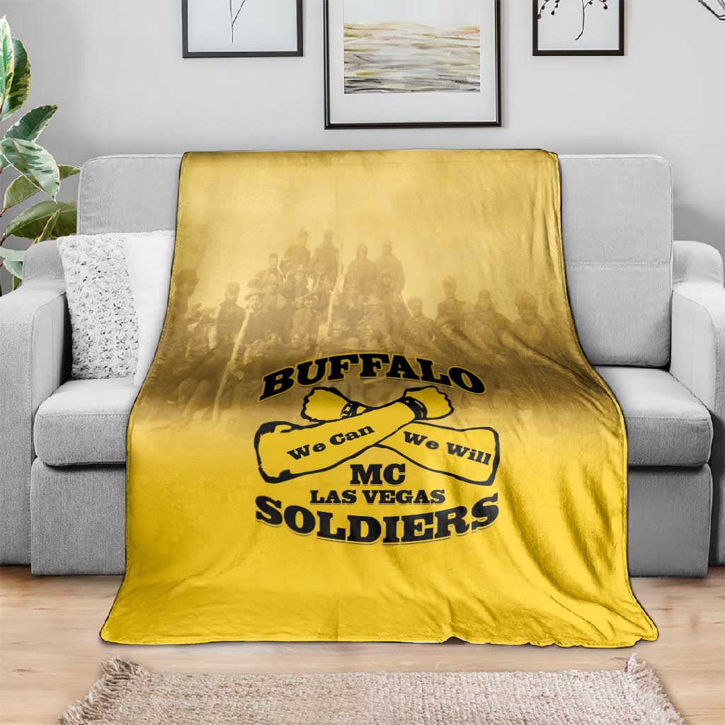 Buffalo Soldier Blanket African American Heroes - Yellow LT15