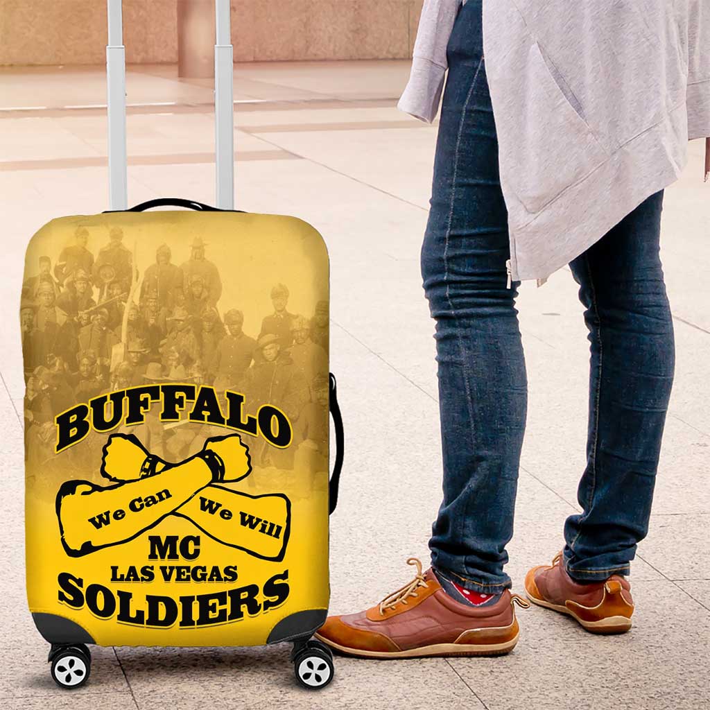 African American Buffalo Soldier Luggage Cover We Can We Will - Yellow LT15