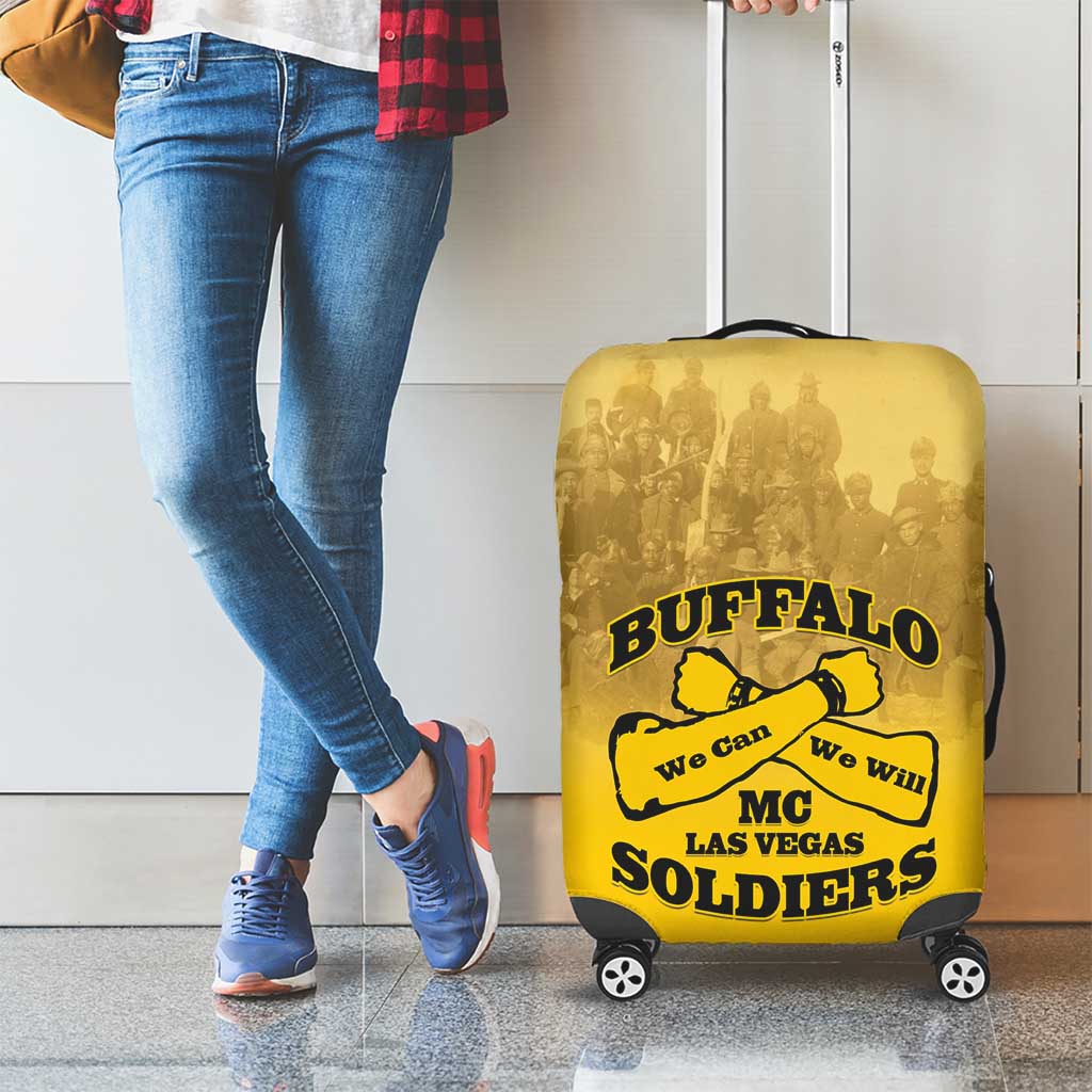 African American Buffalo Soldier Luggage Cover We Can We Will - Yellow LT15