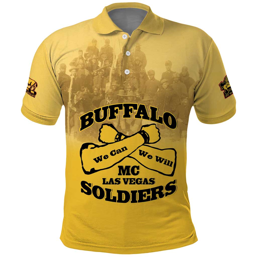 Personalized African American Buffalo Soldier Polo Shirt We Can We Will - Yellow LT15