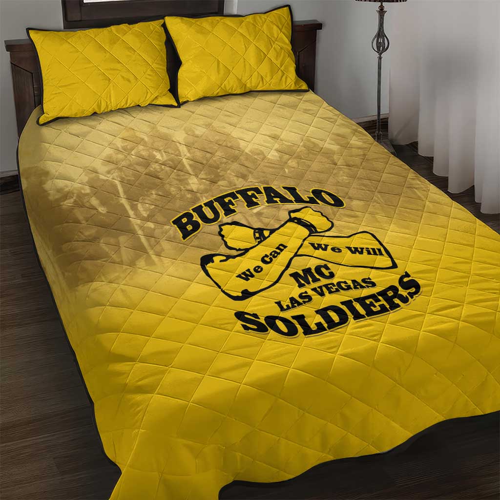 Buffalo Soldier Quilt Bed Set African American Heroes - Yellow LT15