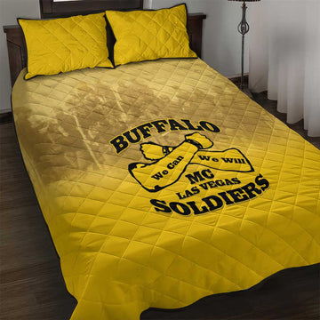 Buffalo Soldier Quilt Bed Set African American Heroes - Yellow LT15