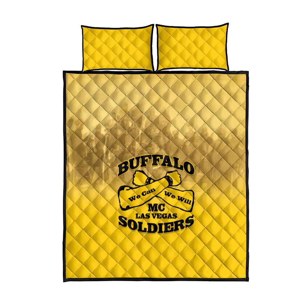 Buffalo Soldier Quilt Bed Set African American Heroes - Yellow LT15