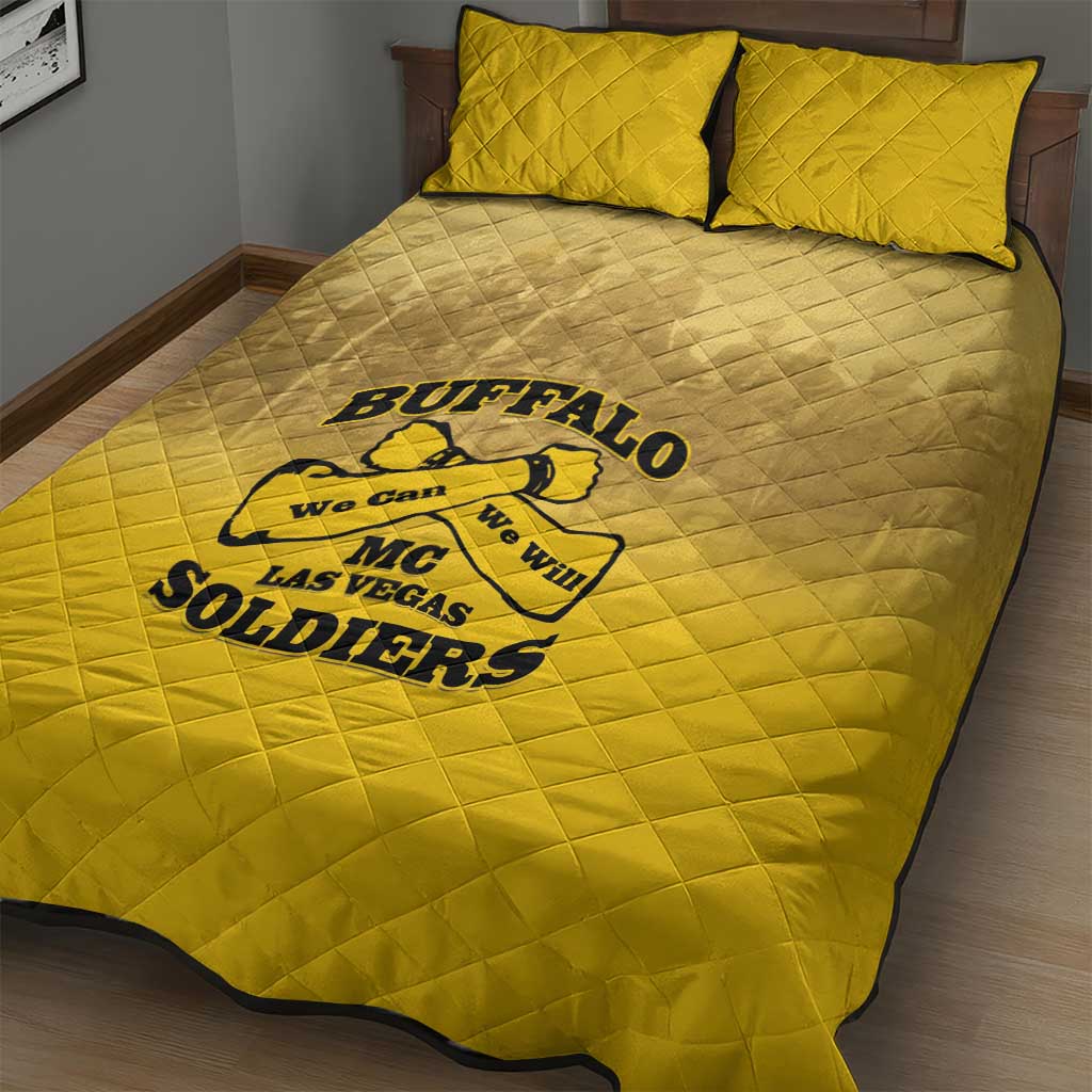 Buffalo Soldier Quilt Bed Set African American Heroes - Yellow LT15