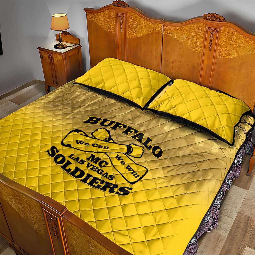 Buffalo Soldier Quilt Bed Set African American Heroes - Yellow LT15