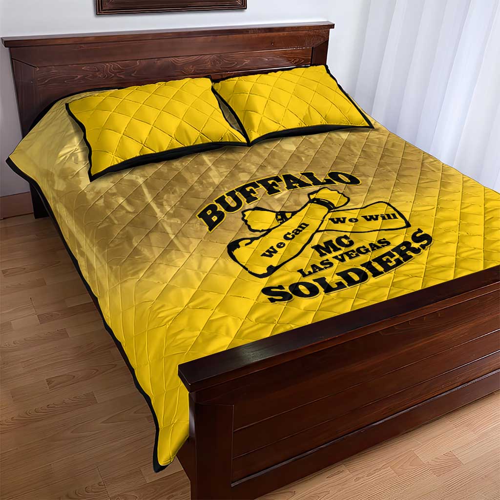 Buffalo Soldier Quilt Bed Set African American Heroes - Yellow LT15