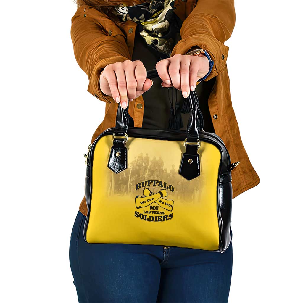 African American Buffalo Soldier Shoulder Handbag We Can We Will - Yellow LT15