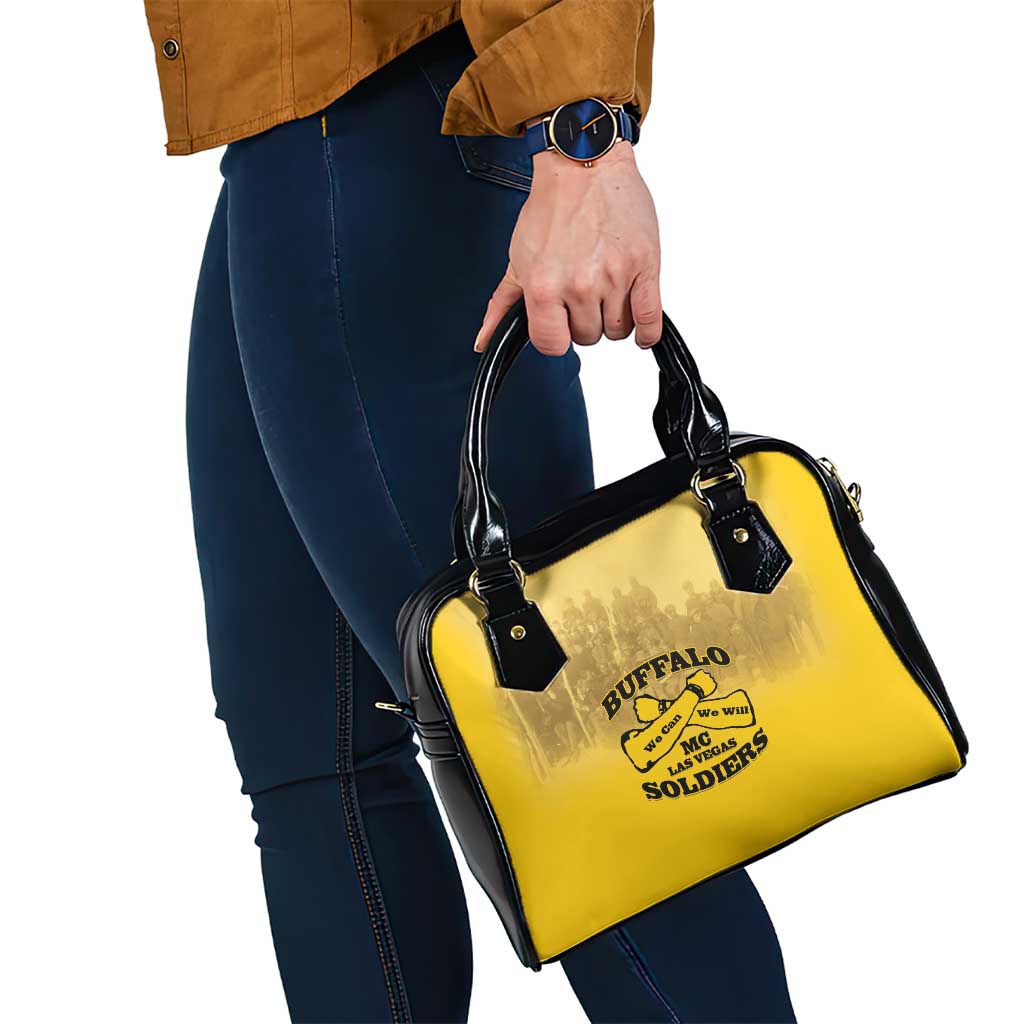 African American Buffalo Soldier Shoulder Handbag We Can We Will - Yellow LT15