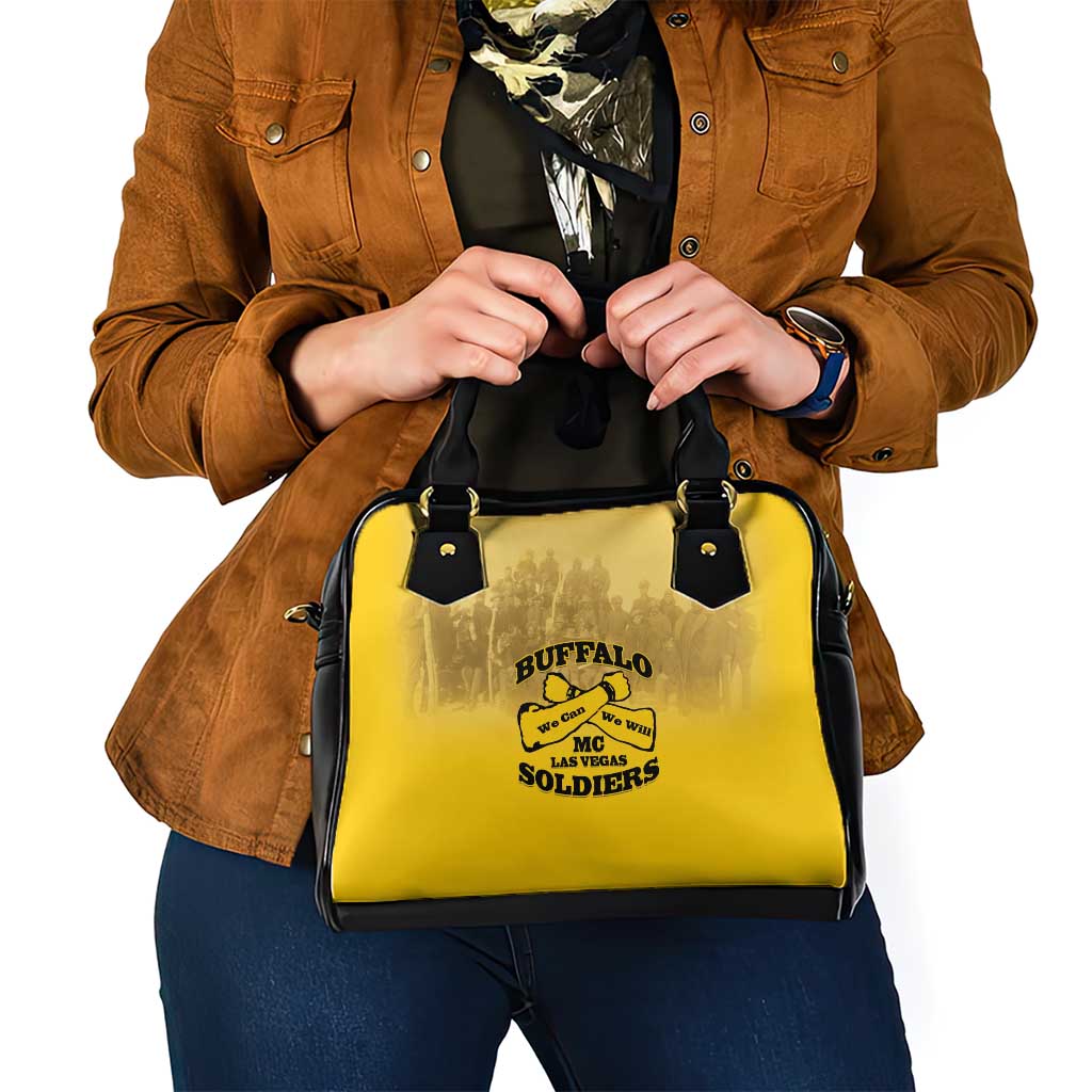 African American Buffalo Soldier Shoulder Handbag We Can We Will - Yellow LT15