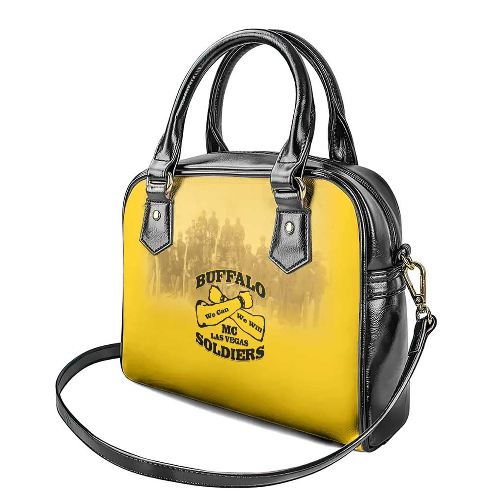 African American Buffalo Soldier Shoulder Handbag We Can We Will - Yellow LT15
