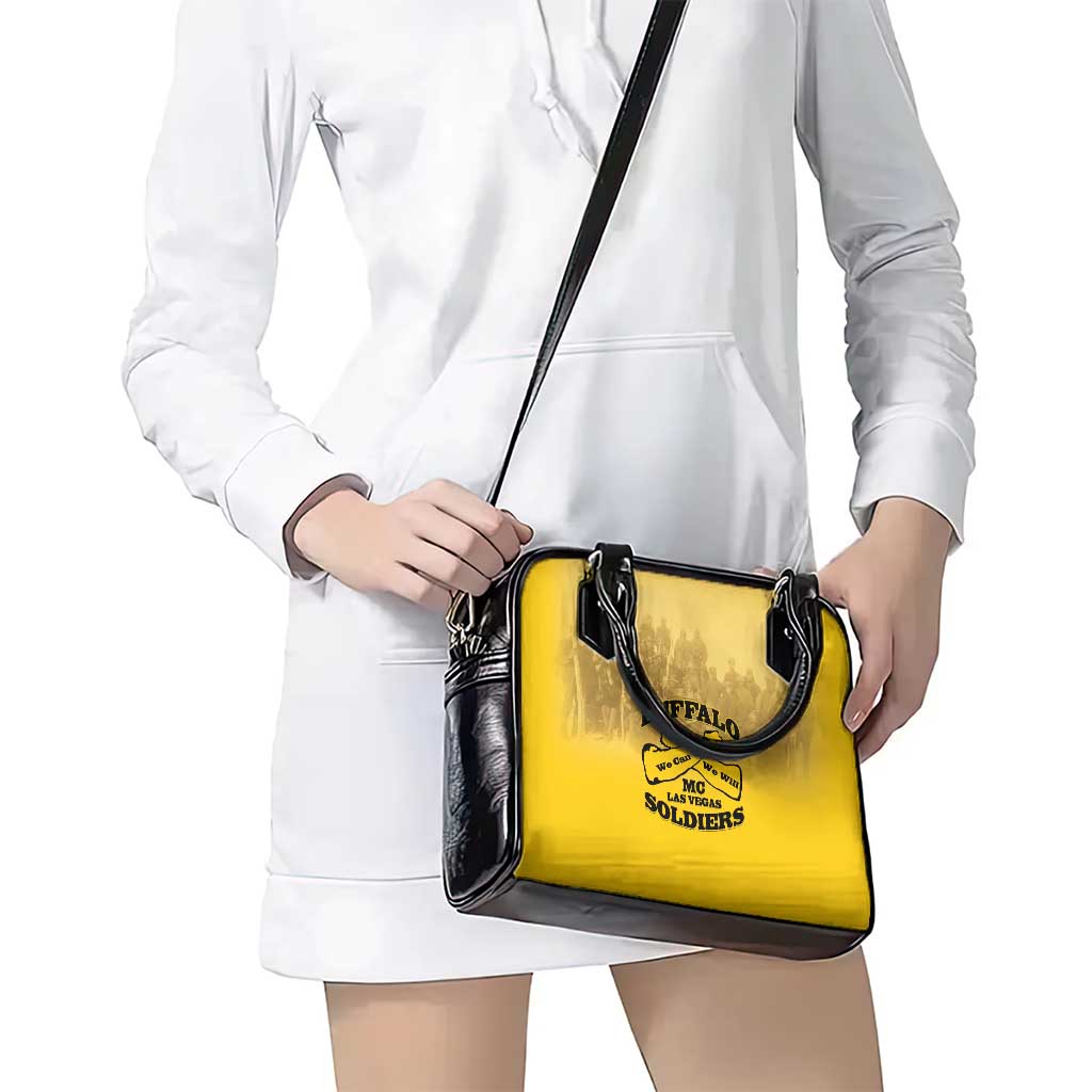 African American Buffalo Soldier Shoulder Handbag We Can We Will - Yellow LT15