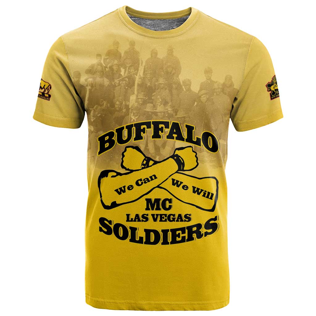 Personalized Buffalo Soldier T shirt African American Heroes - Yellow LT15