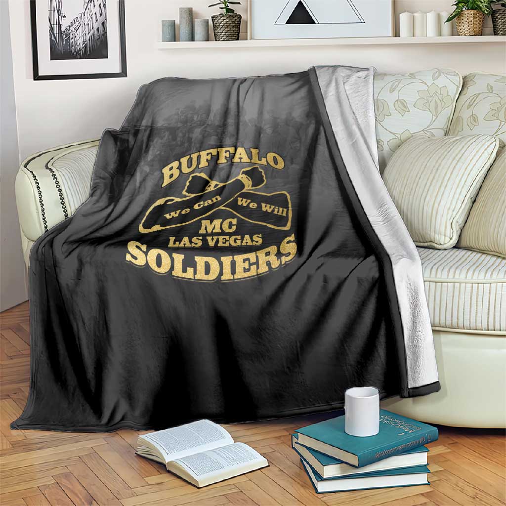 Buffalo Soldier Blanket African American Heroes - Black LT15