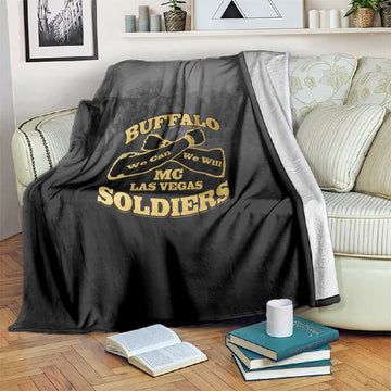 Buffalo Soldier Blanket African American Heroes - Black LT15
