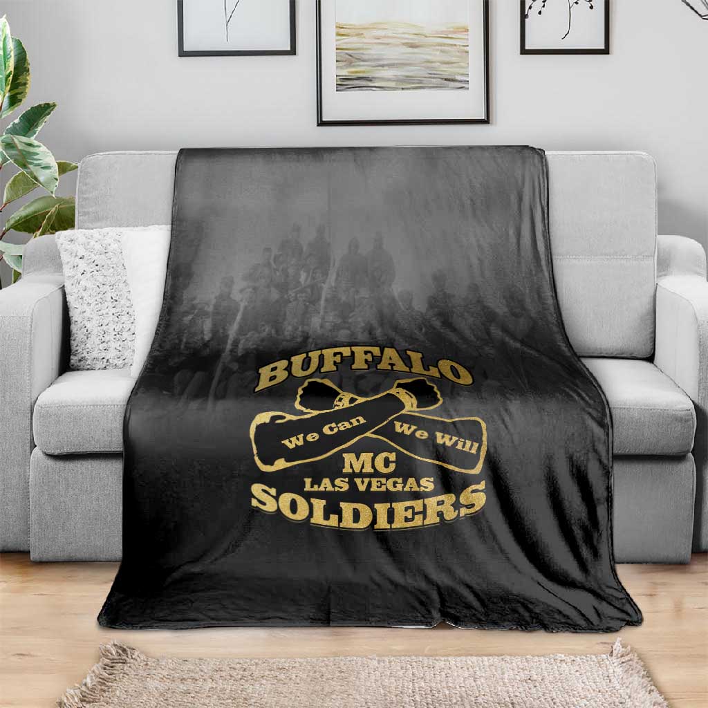 Buffalo Soldier Blanket African American Heroes - Black LT15
