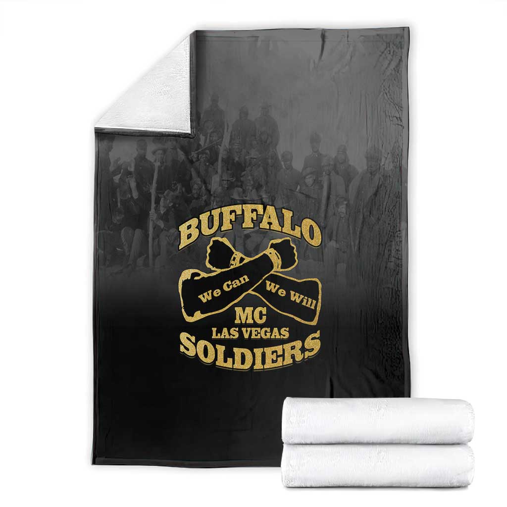 Buffalo Soldier Blanket African American Heroes - Black LT15