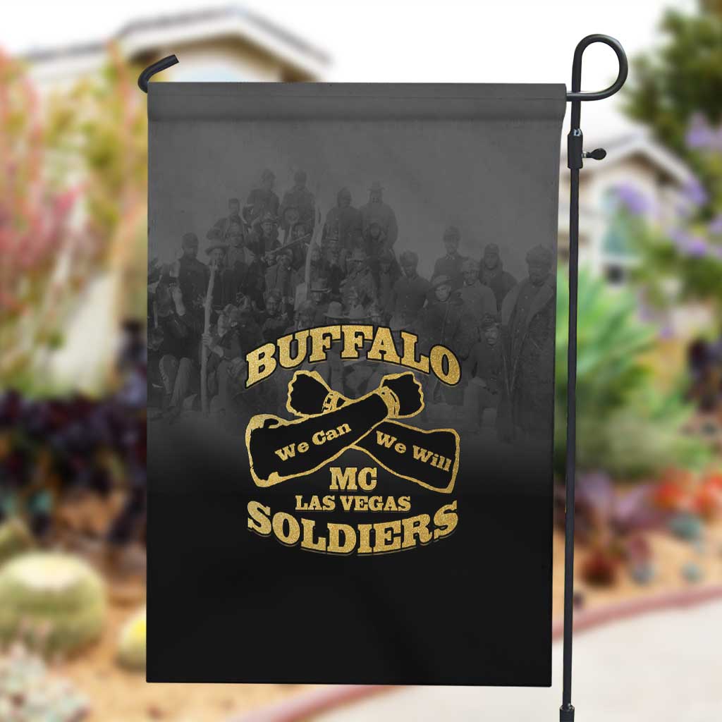 Buffalo Soldier Garden Flag African American Heroes - Black LT15