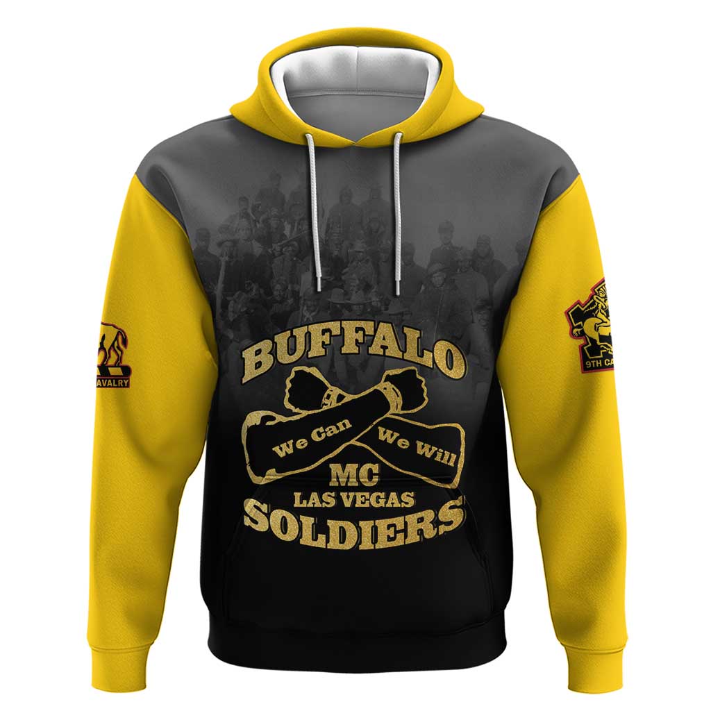 Personalized African American Buffalo Soldier Hoodie We Can We Will - Black LT15