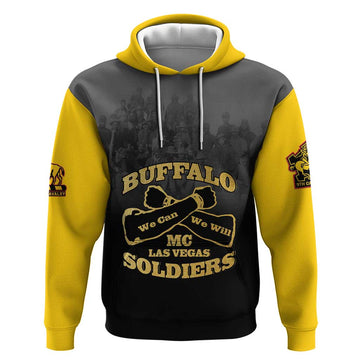 Personalized African American Buffalo Soldier Hoodie We Can We Will - Black LT15