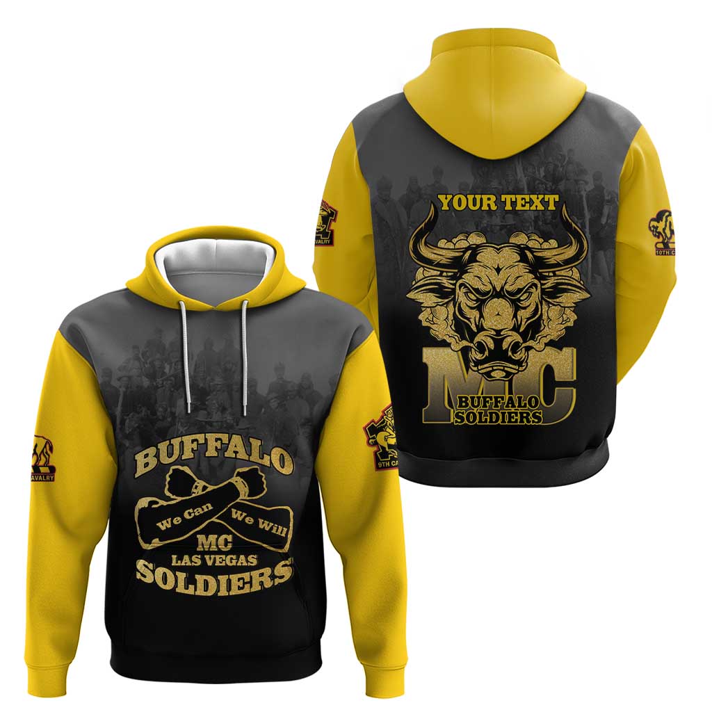 Personalized African American Buffalo Soldier Hoodie We Can We Will - Black LT15