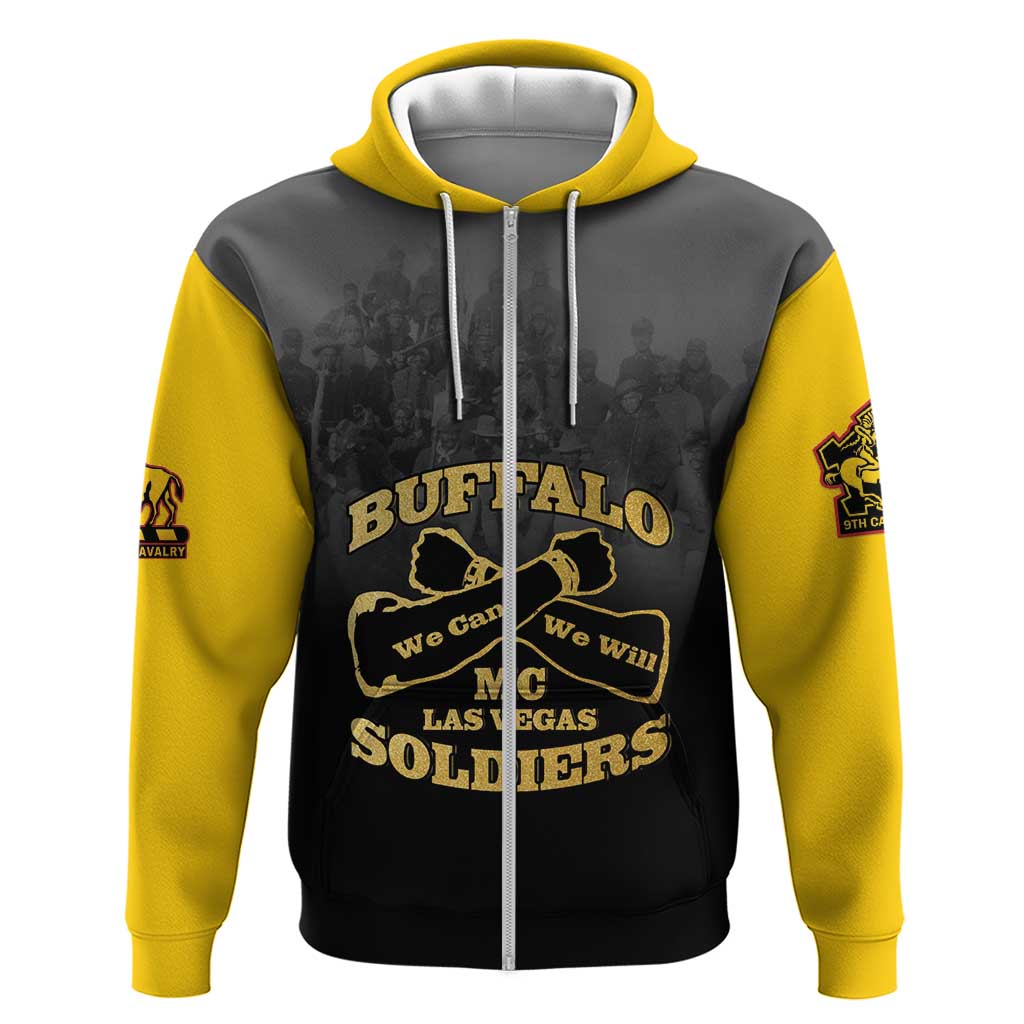 Personalized African American Buffalo Soldier Hoodie We Can We Will - Black LT15