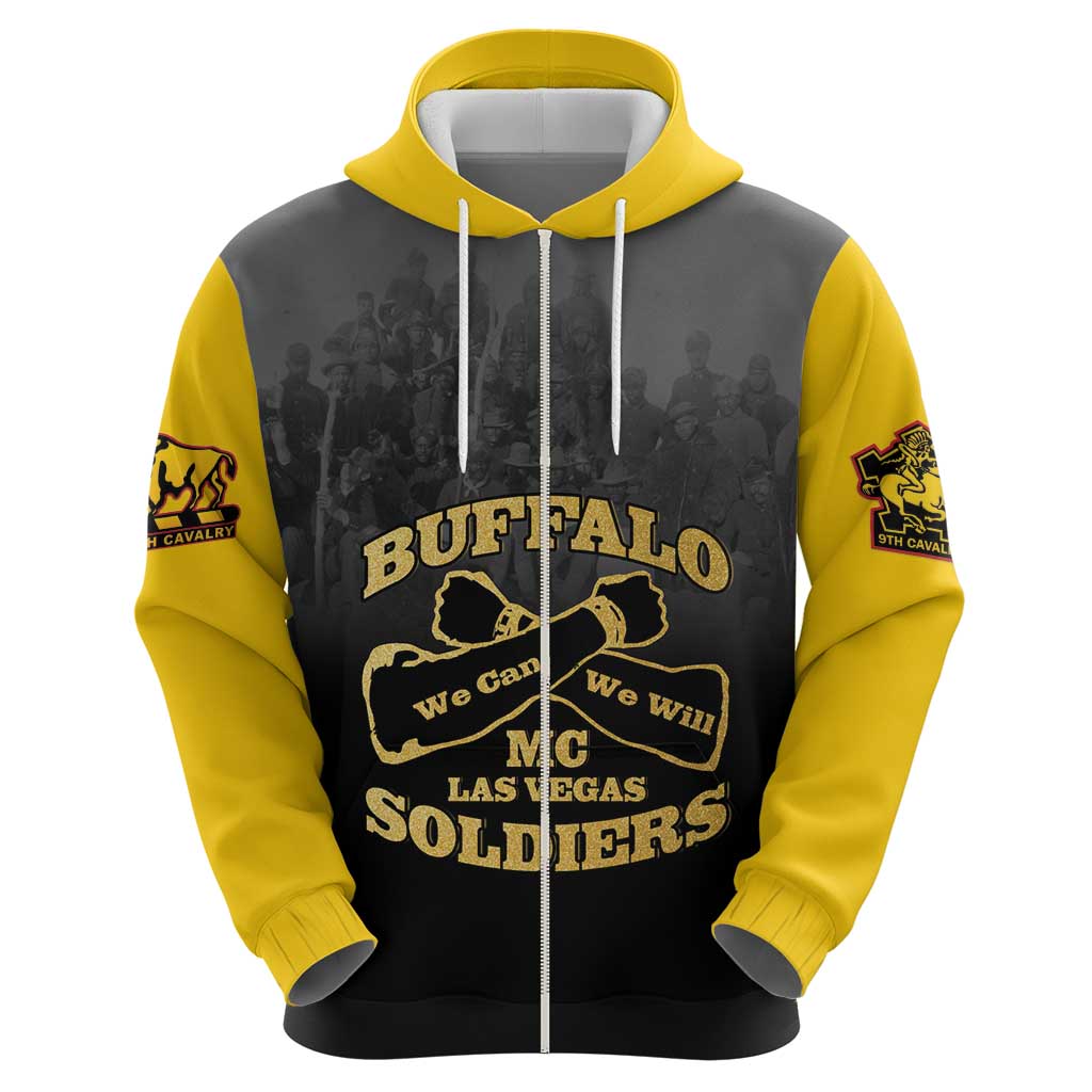 Personalized African American Buffalo Soldier Hoodie We Can We Will - Black LT15