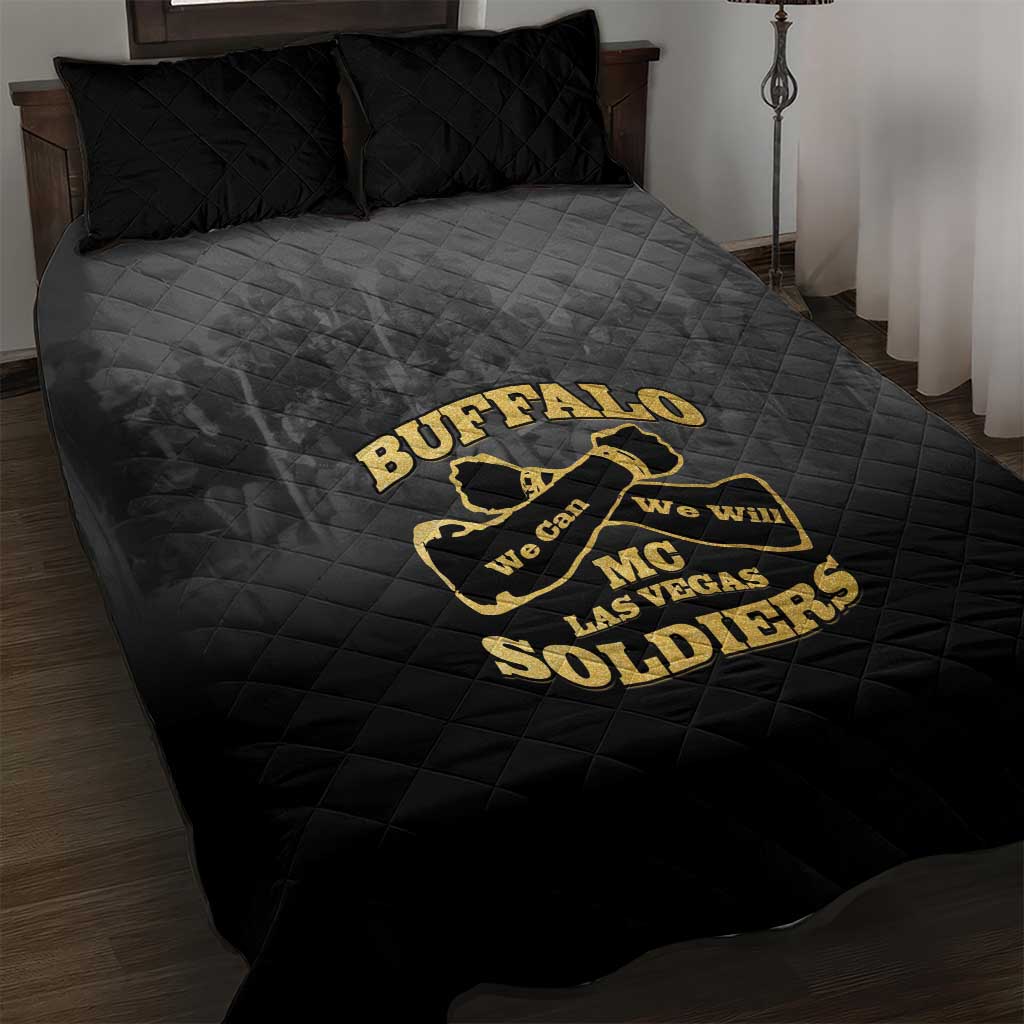 Buffalo Soldier Quilt Bed Set African American Heroes - Black LT15