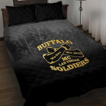 Buffalo Soldier Quilt Bed Set African American Heroes - Black LT15