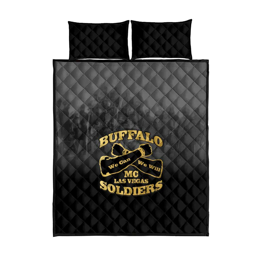Buffalo Soldier Quilt Bed Set African American Heroes - Black LT15
